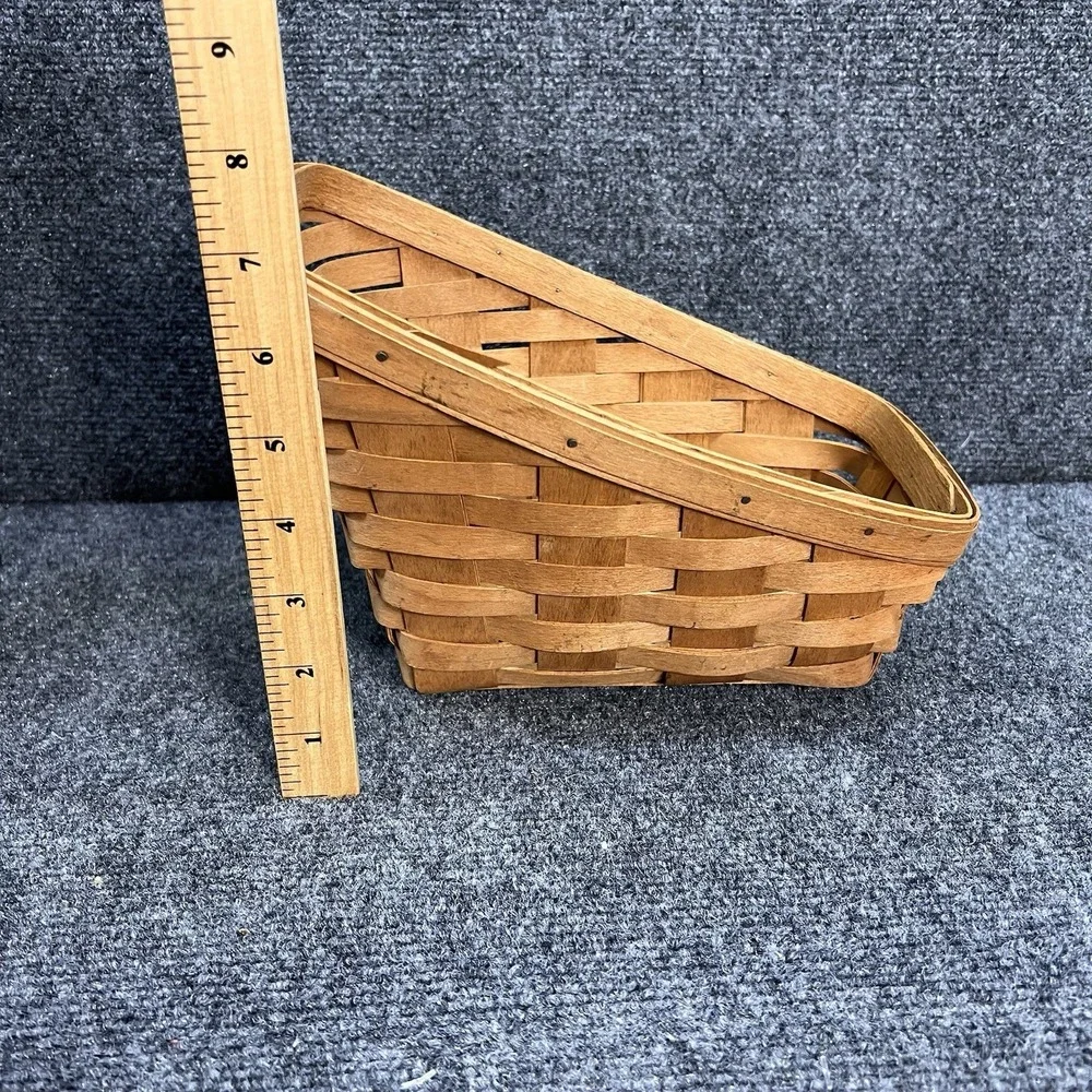 Lot Of 2- '92 Longaberger Handwoven Hanging Leather Strap/ SmallVegetable Basket